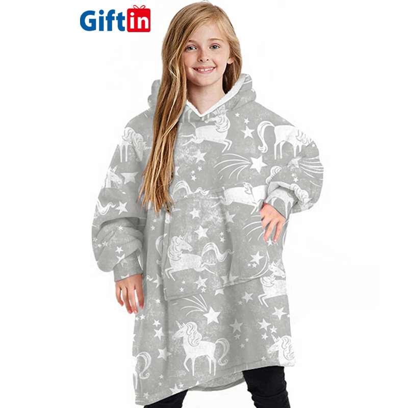 Low price for Tshirt Design - Child Kids Comfy Cosy Oversized Bunny Cute Pet Comfort Colors Winter Warm Tv Pocketlong Blanket Hoodie – Gift