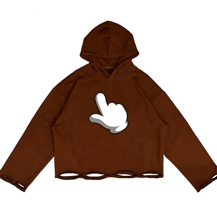 China Factory for Disney Long Sleeve Shirt -  Rip Hem Screen Printing Cut Edge Custom Raw Hem Hoodie for Me – Gift