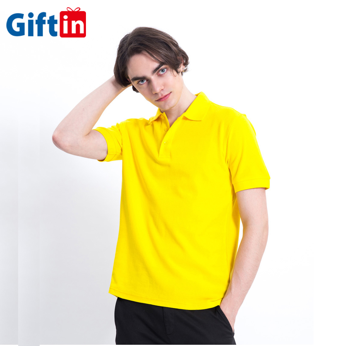 Super Lowest Price Create T Shirt Design - 190g 60% Cotton 40% Polyester Custom Logo Short Sleeve Golf T Shirt Sublimated Golf Spandex Polo Shirt  – Gift