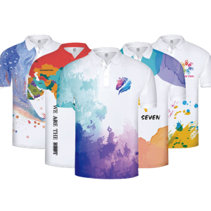 100% polyester Sublimation polo t shirts with company logo