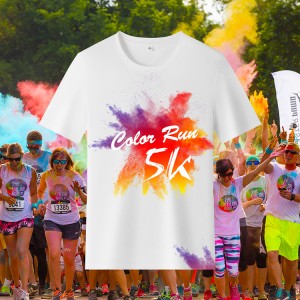 5k Fun Themes color run Polyester Custom Running Tshirt