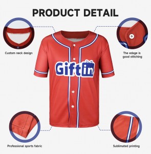 maglia da baseball personalizzata unisex con stampa a sublimazione dello sport street team usa