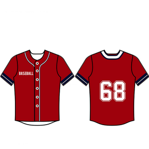 Uniformes esportivos personalizados de equipe de camisa de beisebol com bordado OEM