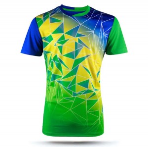 Kundenspezifisches Druck-LOGO-T-Shirt, schnell trocknendes Marathon-Sport-Sublimationsdruck-T-Shirt