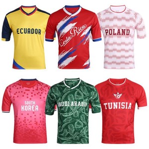 Benutzerdefinierte OEM-Logo Männer Team Uniform Sublimation Sport Fußball Jersey Fußball tragen T-Shirts
