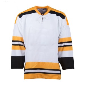 Kundenspezifisches Großhandels-Eishockey-Uniform-Set, vollständig angepasstes amerikanisches Eishockey-Trikot