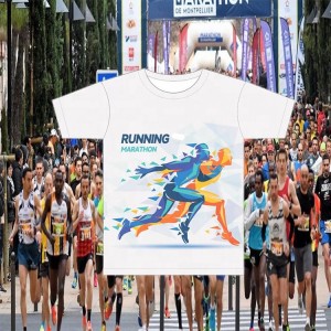 Camiseta personalizada oem 3d sublimação maratona runni...