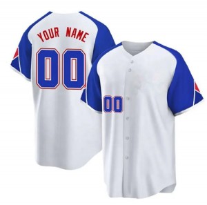 T-shirt da baseball da uomo in maglia da baseball cucita Porto Rico, uniforme da baseball da competizione giovanile all'ingrosso