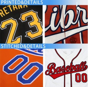 Broderie sublimată personalizată Numele echipei Logo Număr Imprimare sport uniformă de baseball personalizată Tricouri de baseball japoneze unisex
