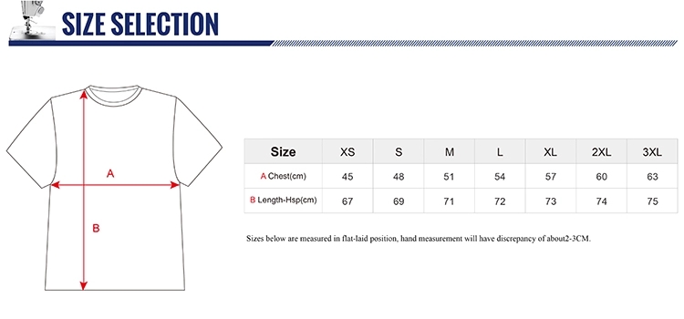 Custom T-shirt size