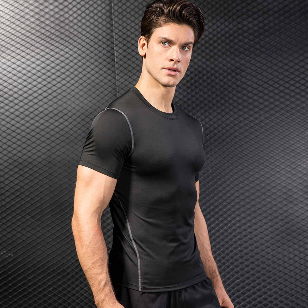 2019 wholesale price Softshell Jacket - Gym sports breathable comfortable Dri Fit Athletic shirt Polyester Spandex Fabric black tights Short sleeve t-shirt – Gift