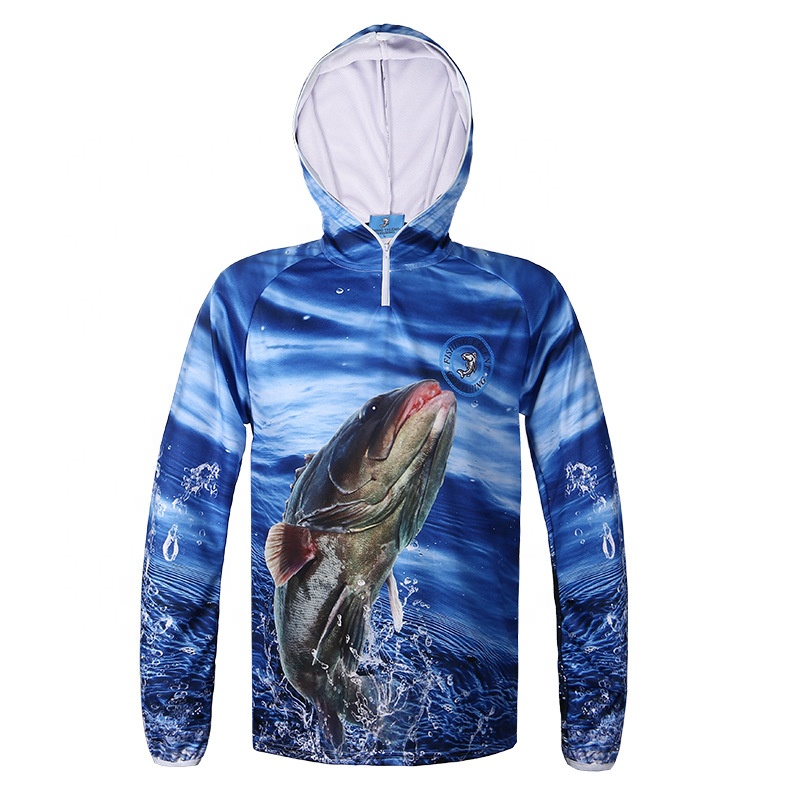 Wholesale Custom T Shirts Online - Custom Uv Protection Fishing Shirt, Hoodies Digital Logo Print Fishing Wear – Gift