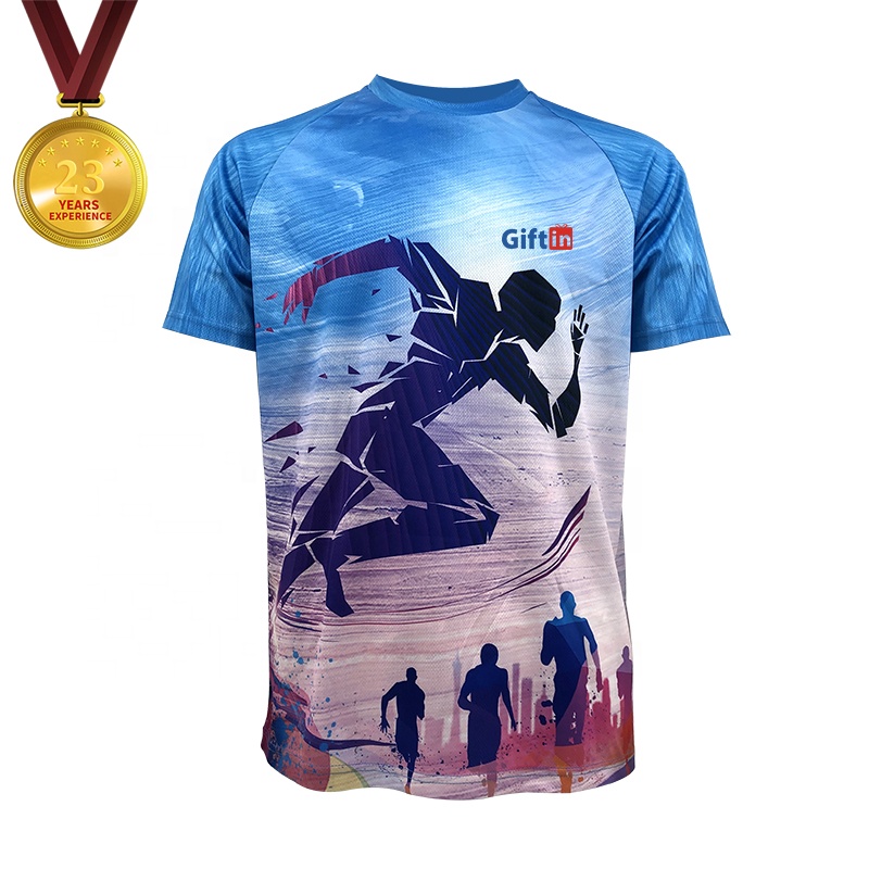Fixed Competitive Price Custom Design Sweatshirts - All Over Full 3d Custom Para Sublimar Marathon Running Sport Sublimation Printed Quick Dry Fit T-shirt Custom T Shirt Printing – Gift