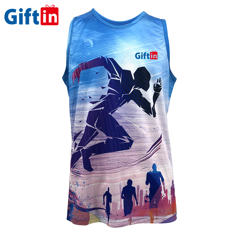100% Original Factory Polyester T Shirts For Sublimation Printing - 2019 new casual comfortable Sublimation marathon vest custom mens clothing tank tops singlet – Gift