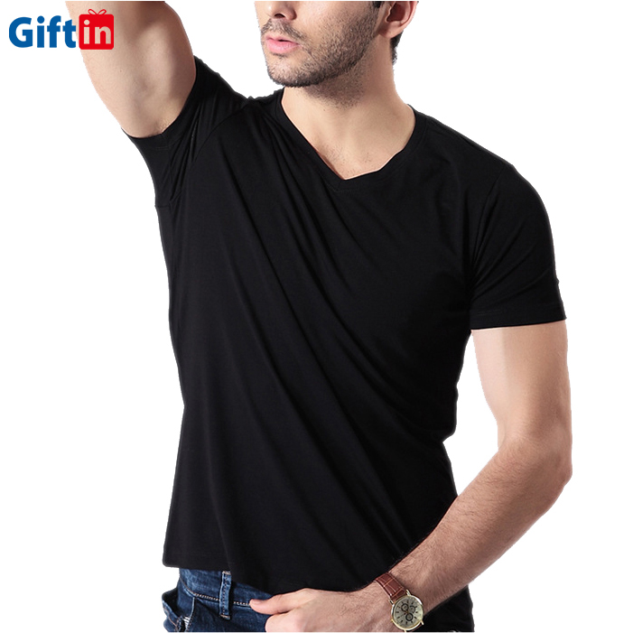 Chinese Professional Ecommerce Platforms - Men's Short-sleeved T-shirt Blank Plain Stretch Men's Undershirt V-neck Bamboo Fiber Clothing T shirt – Gift