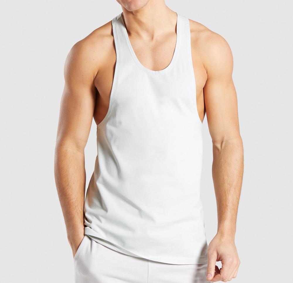 Super Lowest Price T Shirt Marvel - Silk screen printing logo white blank men gym breathable tank top – Gift