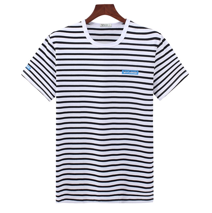 Chinese wholesale Hoodies For Men - Custom logo casual round neck printing stripe t shirt men t-shirts – Gift