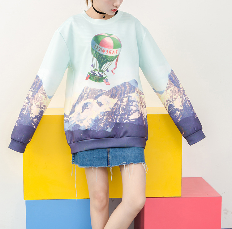 Factory Price For Design Own Hoodie - New style Looseness Balloon sublimation long sleeve crewneck sweatshirt – Gift