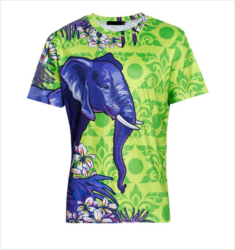 Good Quality Custom Teamwear - New Style 100 polyester Elephant sublimation Round Collar short sleeve t shirt – Gift