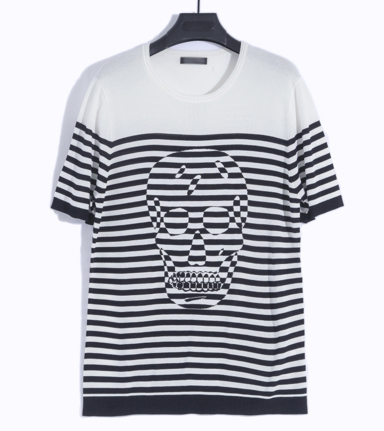 Factory Promotional Full Printing T Shirt - New design blank plain white custom oversized striped printing t shirt mens – Gift
