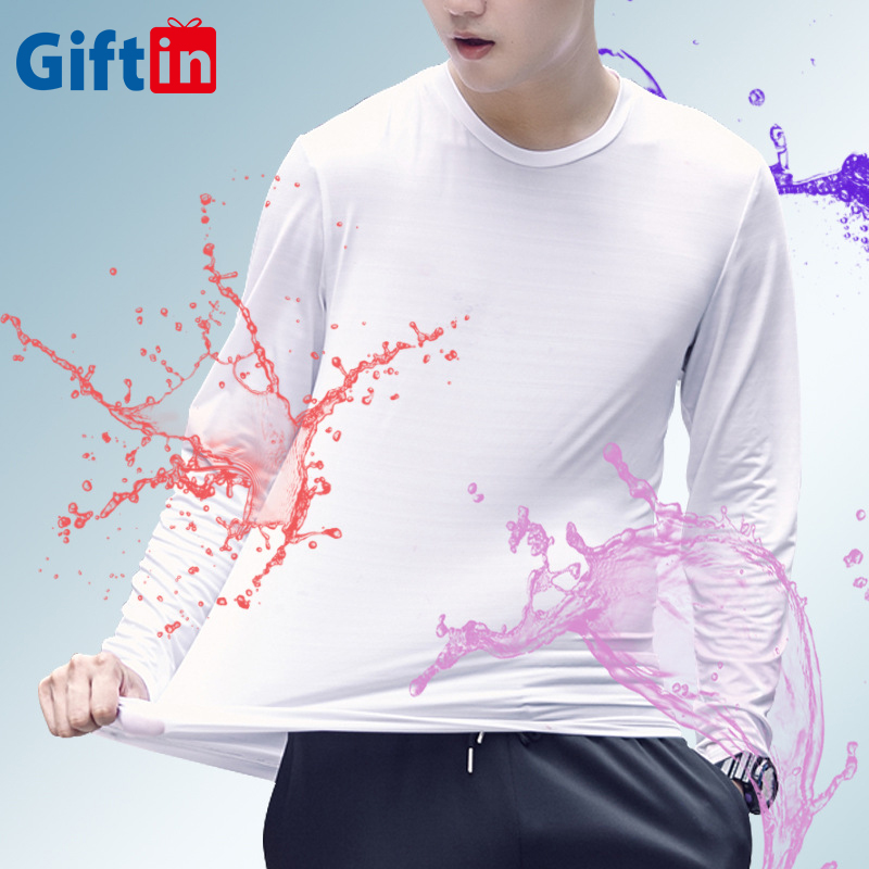 China Cheap price Dye Sublimation On Dark Shirts - 2019 wholesale Polyester high quality loose nano hydrophobic long sleeve waterproof t-shirt breathable blank men t shirts – Gift