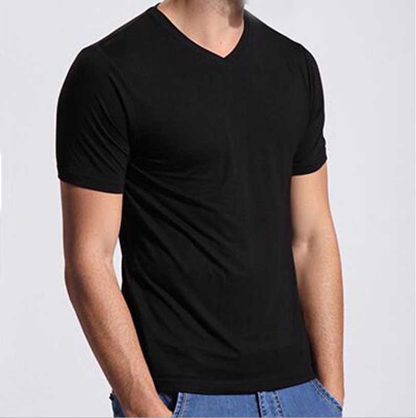 OEM/ODM Supplier Mens Fashion Pants - Blank men's short-sleeved T-shirt plain stretch men's undershirt v-neck Bamboo fiber t shirt for men – Gift