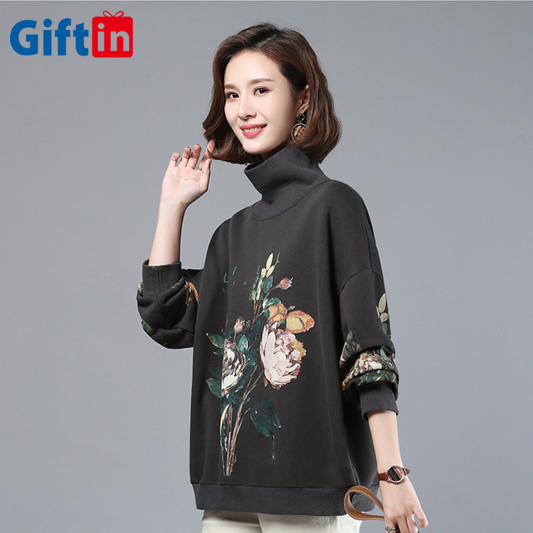 High Quality Dye Sublimation Tshirt - Wholesale Custom Sweater For Winter Thicken Fashion Plain 100%Cotton Oversized Ladies Long Sleeve T Shirt Printing Women – Gift