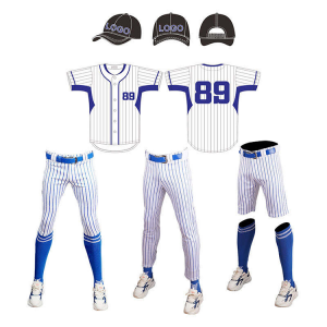 Kit de equipo deportivo con logotipo bordado de uniforme de béisbol personalizado