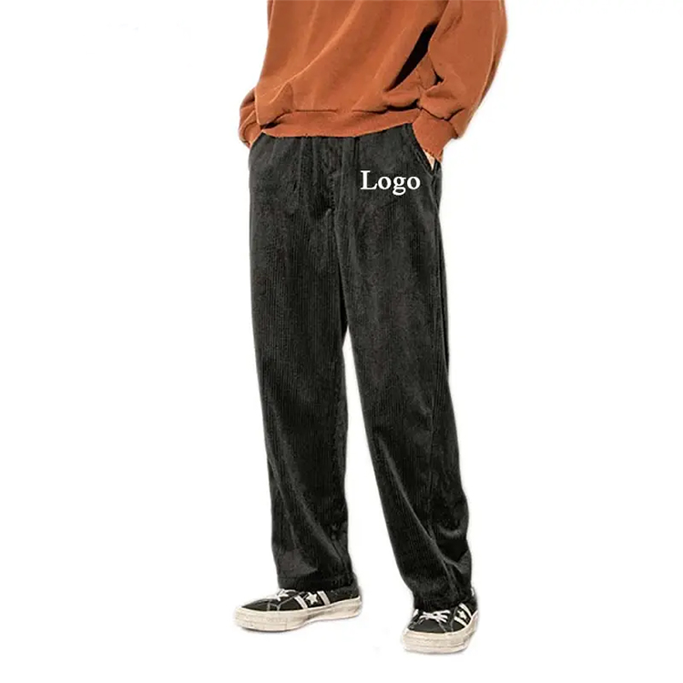 2019 New Style Plus Size Disney Shirts - Men Custom Logo Basic Unisex 4 Pocket Sweatpants Fashion Black Cotton Hip Hop Trousers Vintage Corduroy Joggers – Gift
