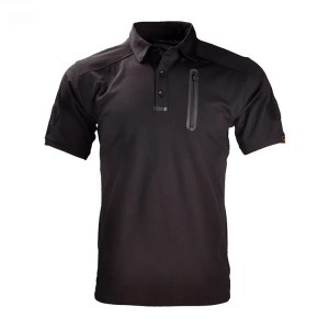 Camiseta personalizada de batalha de combate, camiseta camuflada ao ar livre, secagem rápida, logotipo personalizado, camisa polo tática masculina preta