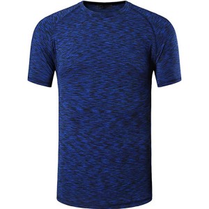 Ricamo personalizzato Vestiti super asciutti Tinta unita T-shirt da uomo Maratona Corsa Stampa T-shirt sportiva