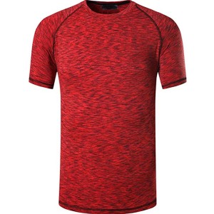 Ricamo personalizzato Vestiti super asciutti Tinta unita T-shirt da uomo Maratona Corsa Stampa T-shirt sportiva