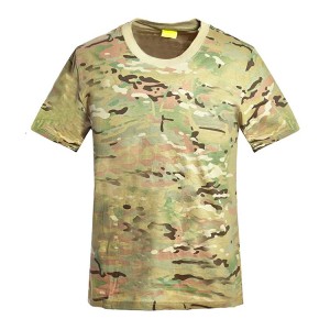 T-shirt de Camouflage 100% coton pour hommes, sport de plein air, respirant, en Polyester américain, vêtements d'extérieur, t-shirts de Camp