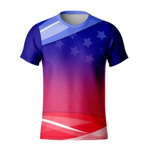 Kundenspezifisches Druck-LOGO-T-Shirt, schnell trocknendes Marathon-Sport-Sublimations-Lauf-T-Shirt