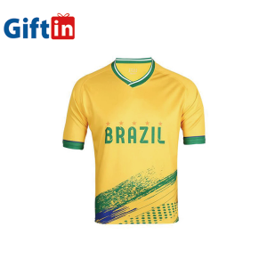 Camisas de futebol sublimadas personalizadas com decote em V, roupas de times esportivos