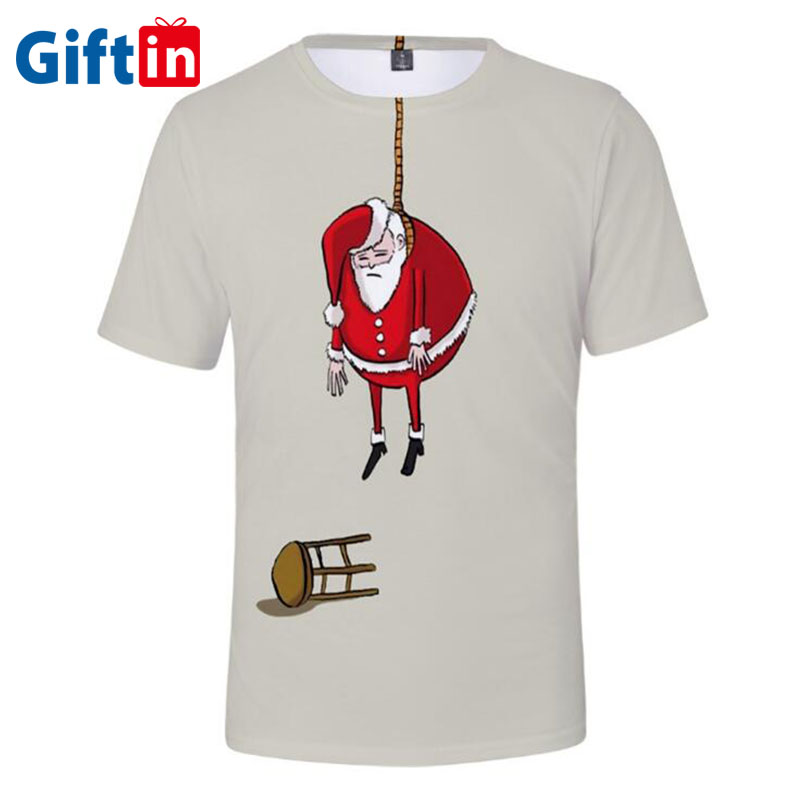 2019 Good Quality Cheap Sublimation Shirts - Christmas Santa Claus DIY OEM Men Custom Short Sleeve Tshirt unisex t-shirt Latest popularity cozy  – Gift