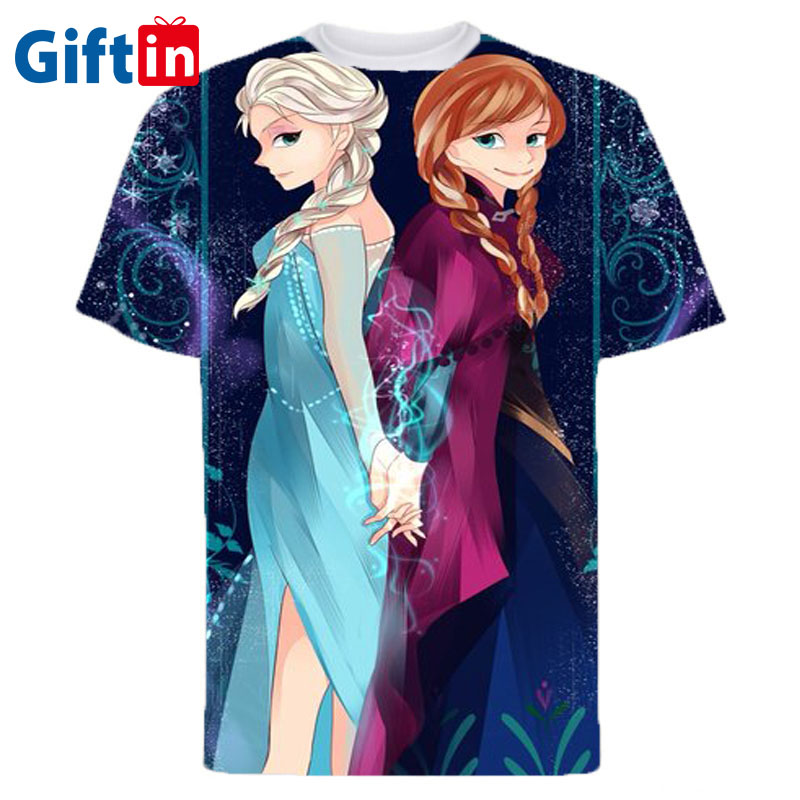 Lowest Price for Polo T Shirt Logo - 2020 summer new fashion design sublimation custom printing disney princess women’s t-shirts cartoon Ice queen t shirt – Gift