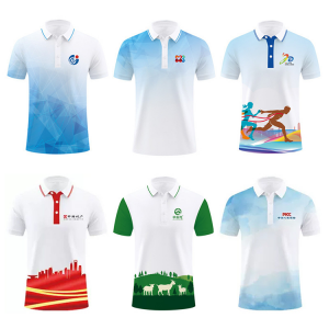 100% polyester Sublimation polo t shirts with company logo