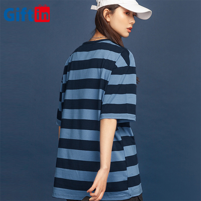 High Quality Dye Sublimation Tshirt - Drop shipping women cotton t -shirt slim fit striped girls fashion hip hop tops summer tshirt wholesale  – Gift