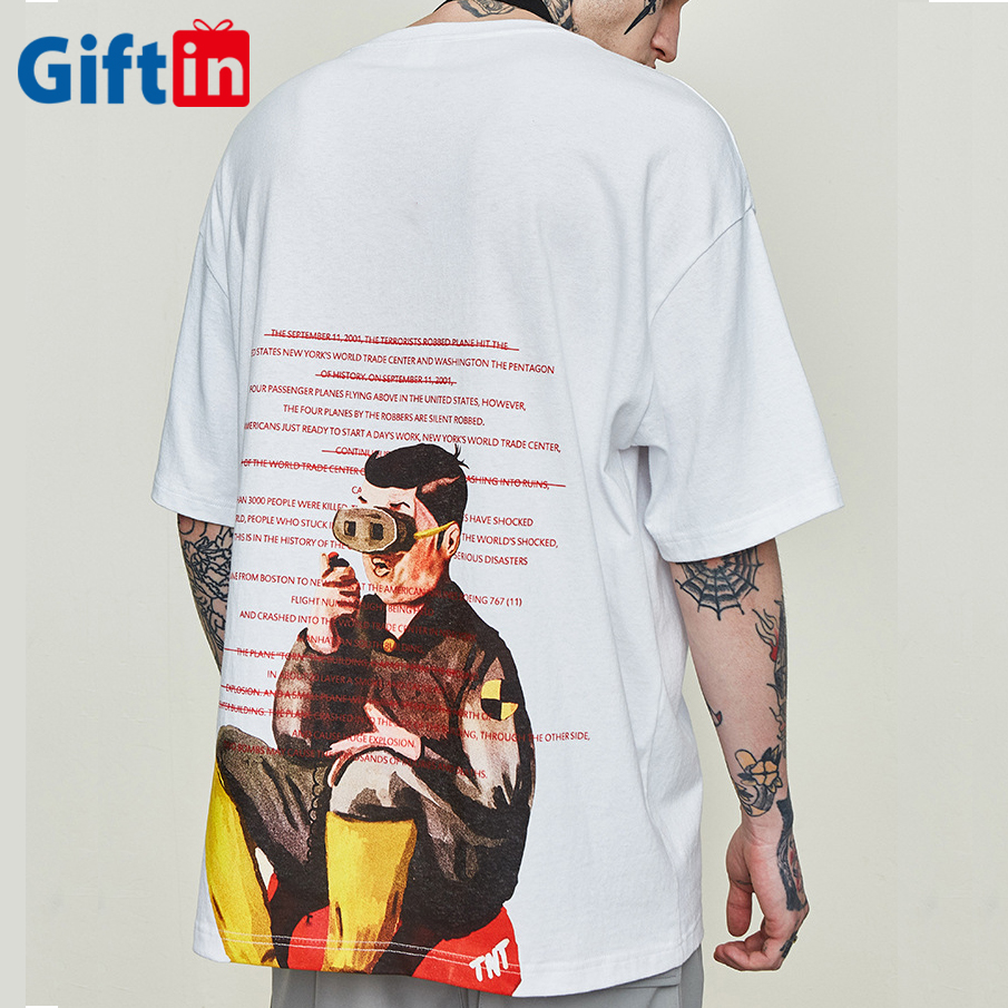 New Arrival China Custom T Shirts Cheap - GiftIn Fashion Streetwear Oversize 100% Cotton Custom Unisex Hip Hop T shirt Printing  – Gift