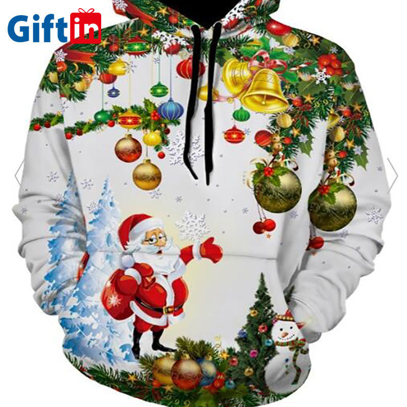 High definition Wholesale Companies - High quality wholesale Santa Claus unisex hoodies custom print multi color christmas hoodie  – Gift