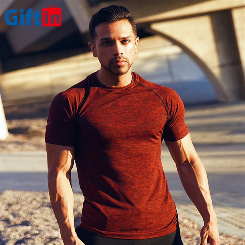 Newly Arrival Blank Sublimation T Shirts - Elastic Men Gym T shirt New arrival Wholesale Cotton Custom Man’s sport T-shirt – Gift