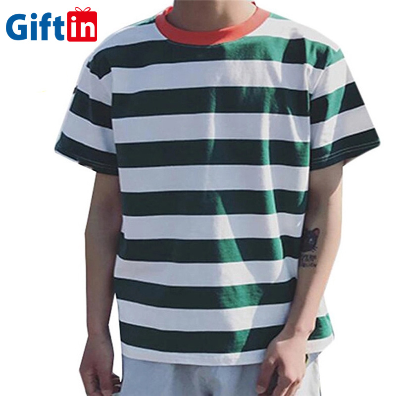 Reasonable price Personalized Shirts - 2020 high quality  Custom Prining 100% Cotton T-shirt Striped Mens T-shirt Striped Mens T-shirt  – Gift