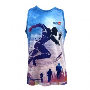 Camisetas deportivas para correr maratón, camiseta sin mangas con impresión por sublimación, chaleco sin mangas personalizado, servicio OEM