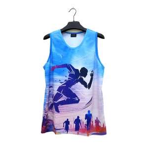 Camisetas deportivas para correr maratón, camiseta sin mangas con impresión por sublimación, chaleco sin mangas personalizado, servicio OEM