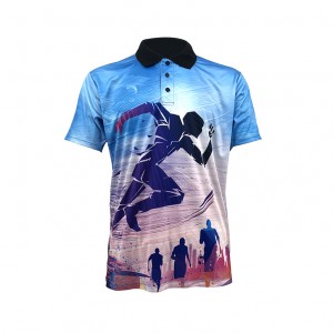 Engros Custom Design Polo Shirt til Sports Running Marathon Quick Dry skjorter