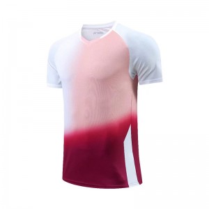 La camiseta de secado rápido de encargo unisex de la sublimación 3d del color del gradiente de la impresión de la camiseta modificó el logotipo para requisitos particulares